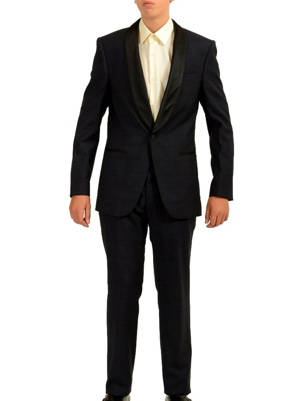 Hugo Boss Men's "Henry1/Glow1" Slim Fit 100% Wool Tuxedo Suit US 36R IT 46R